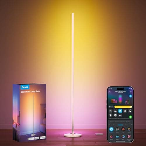 Govee Lampadaire sur Pied Salon RGBIC Moderne LED Doré 136cm