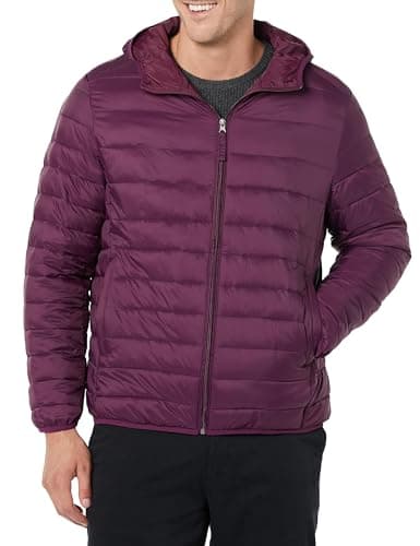 Amazon Essentials Doudoune à Capuche Légère Homme Violet Foncé XS