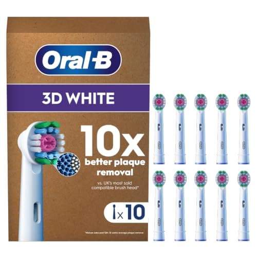 Oral-B Brossettes de Rechange 3D White, lot de 10, Blanches