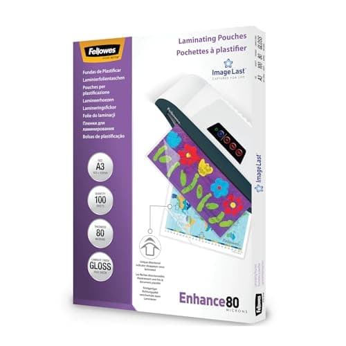 Fellowes Pochette de Plastification Format A3 80 Microns Pack de 100 Feuilles