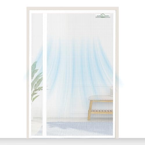 SCREEN DOOR Moustiquaire Porte Fenetre 140x210cm Blanc