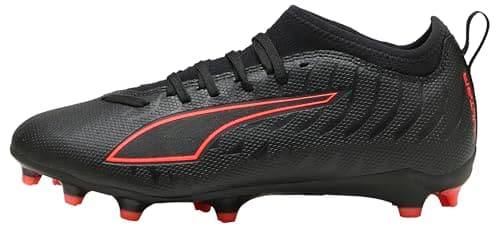 PUMA Chaussures de football Ultra 6 Match FG/AG Junior Noires et Rouges Taille 38 EU