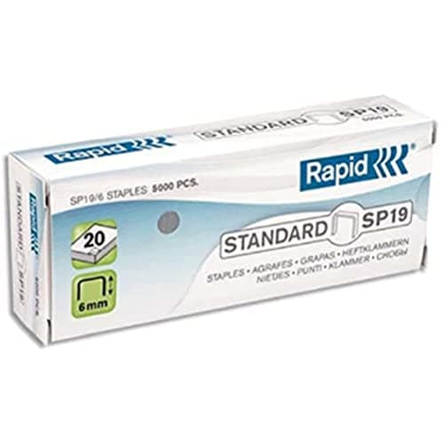 Rapid SP19 Agrafes Standard 24/6 (19/6) Boîte de 5000 pièces