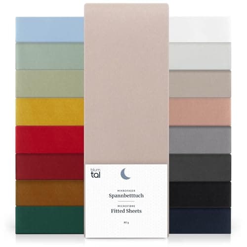 Blumtal Lot de 2 Draps-Housse 120x200x30 cm Microfibre Taupe