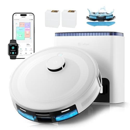 Lefant M2L Plus Robot Aspirateur Laveur avec Station 6000Pa, Blanc