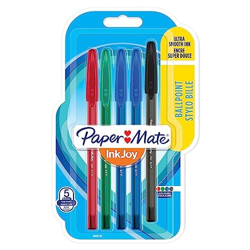 Paper Mate InkJoy Stylos bille pointe fine 0,7 mm lot de 5
