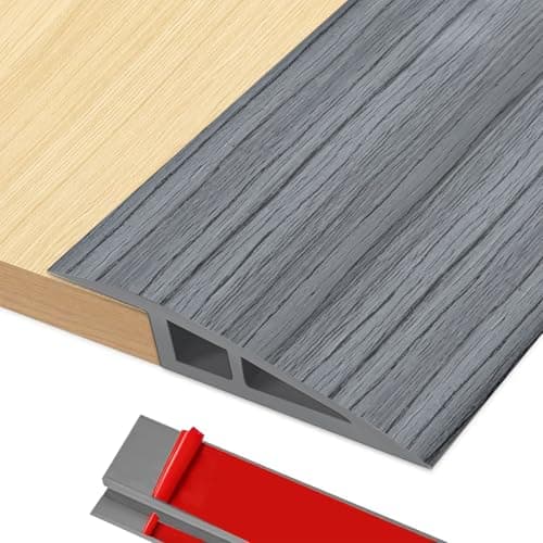 BOYIFEIJIE Barre de Seuil Rattrapage de Niveau PVC 2M x 7cm Bois Gris Foncé