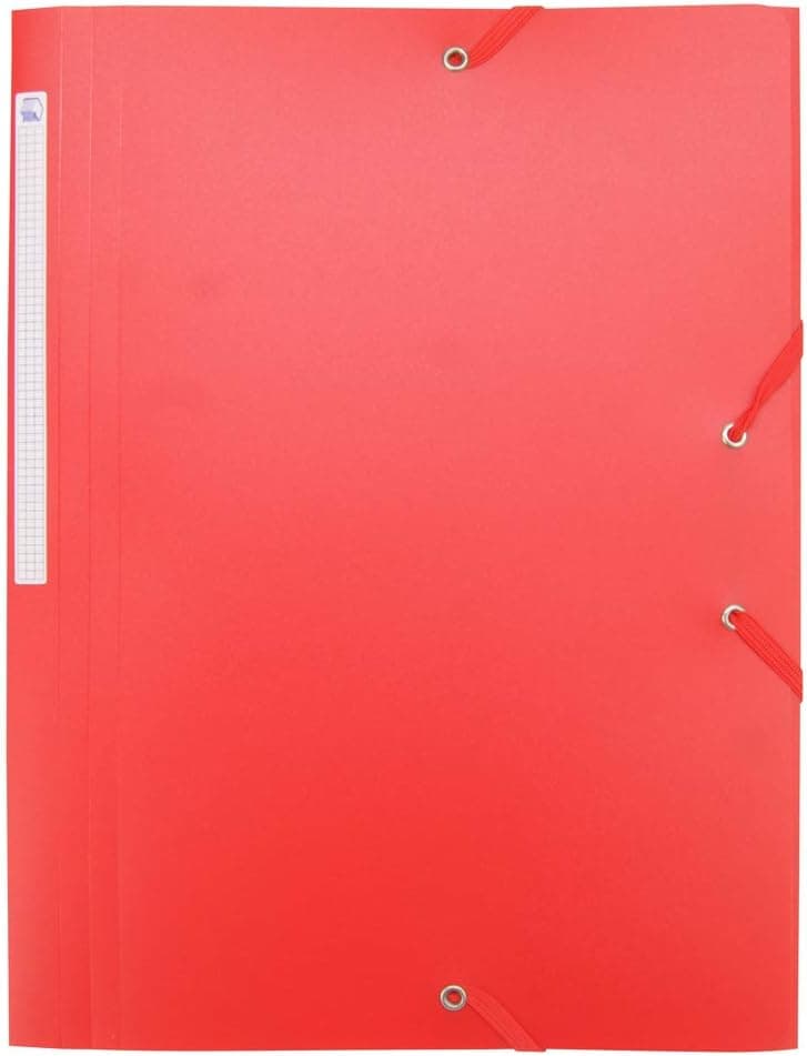 Waytex Chemise à Elastiques 3 Rabats Polypro 4,5/10e Souple et Opaque A4 – Rouge