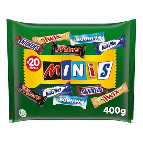 Miniature Mix Minis Barres Chocolat Mars Snickers Twix Bounty 400g