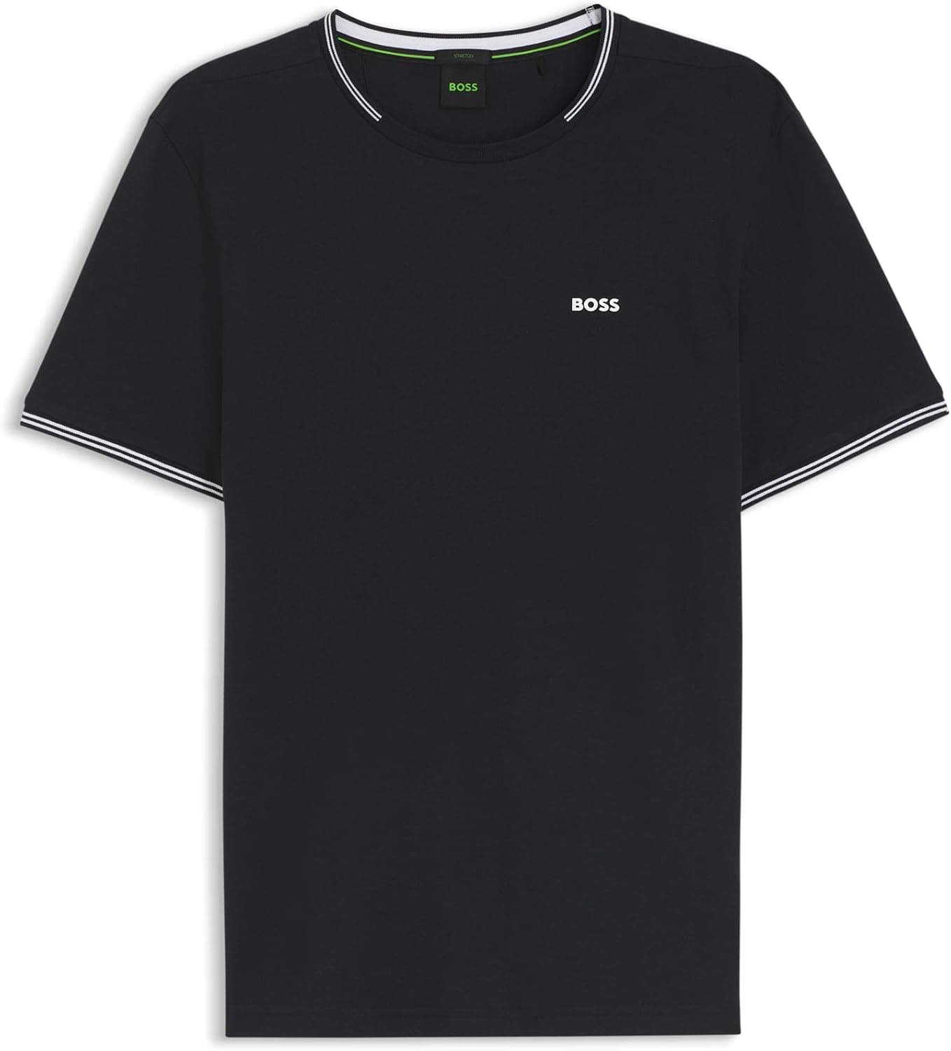 BOSS T-Shirt en Coton Stretch avec Rayures Et Logo