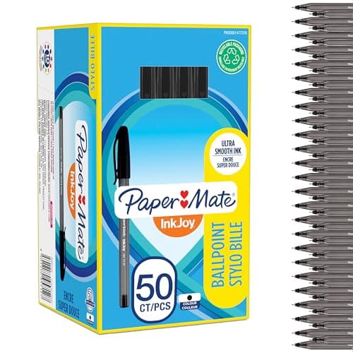 Paper Mate InkJoy Stylos Bille Pointe Moyenne 1.0 mm Noir Lot de 50