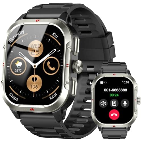 Jugeman Montre Connectée Homme Smartwatch Militaire GPS Noir