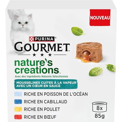 GOURMET Nature's Creations Pâtée Chat Mousselines au Poulet 8 x 85 g