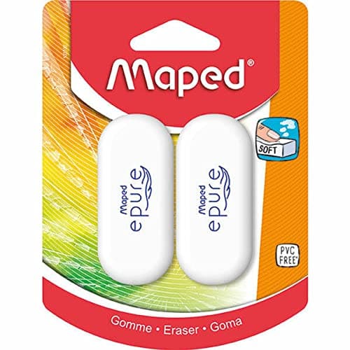 Maped Lot de 2 gommes blanches Epure toucher soft confort