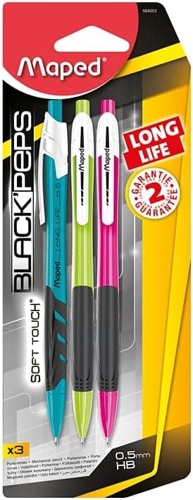 Maped Lot de 3 porte-mines longue durée de vie de 0,5 mm