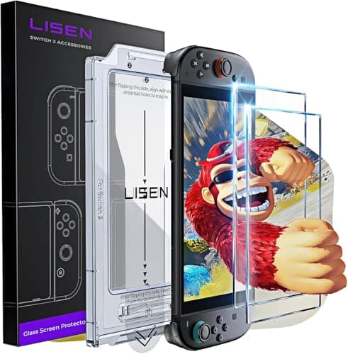 LISEN Lot de 3 Films Protection Écran Verre Trempé Nintendo Switch 2
