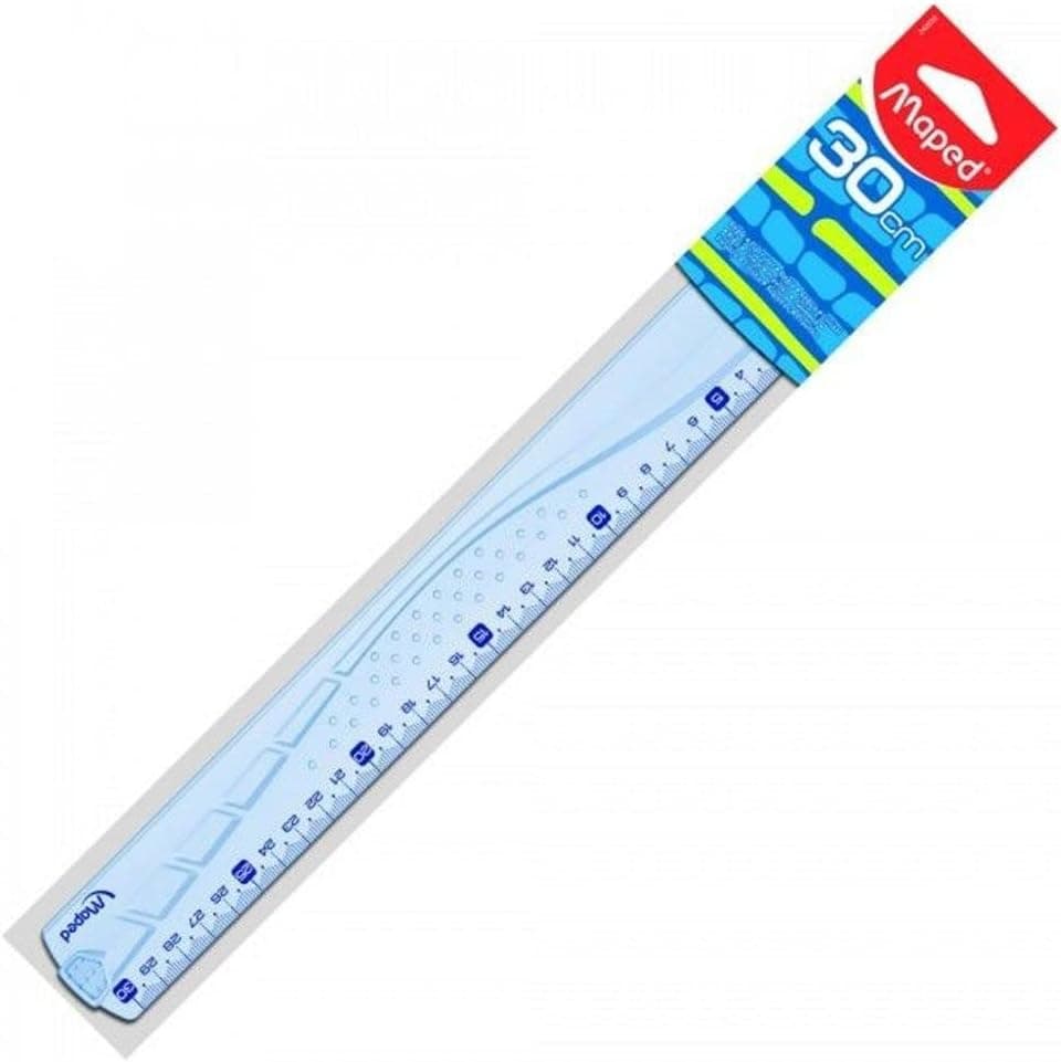 MAPED règle plate Geometric en plastique transparent 30 cm