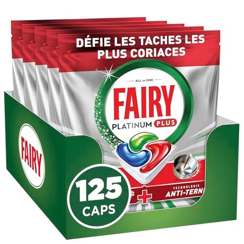 Fairy Platinum Plus Tablettes Lave-Vaisselle Sans Parfum 125 unités