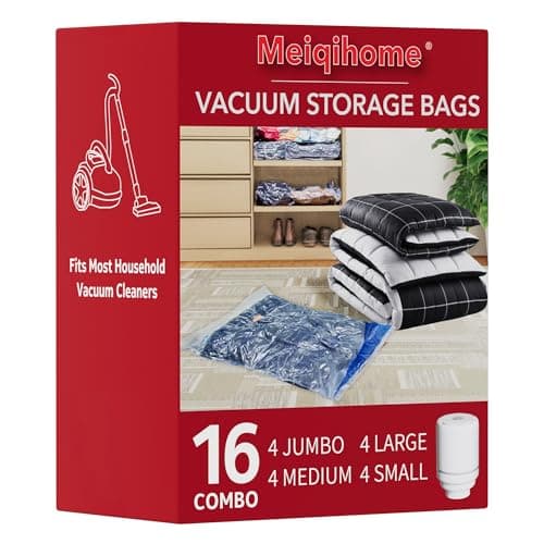 MEIQIHOME Lot de 16 Sacs Sous Vide avec Pompe Électrique 4 Tailles