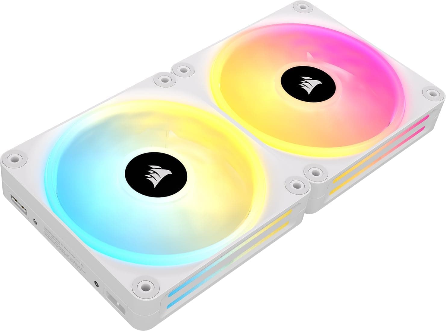 CORSAIR iCUE LINK QX140 RGB à Dôme Magnétique de 140mm Ventilateurs – Blanc | Double Ventilateurs Kit de Démarrage avec Le Hub du Système iCUE LINK