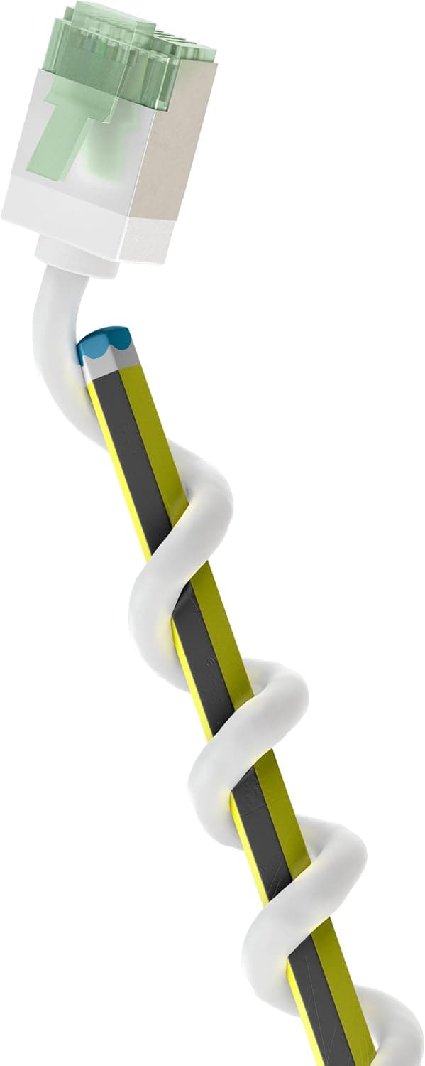 goobay 74360 - Câble patch fin CAT 8.1 - RJ45 CAT 8.1 - U/FTP CU, OFC/câble Ethernet fin avec connecteurs courts - 40 Gbit/s, 2000 MHz LSZH - Protection anti-torsion - Blanc 1 m