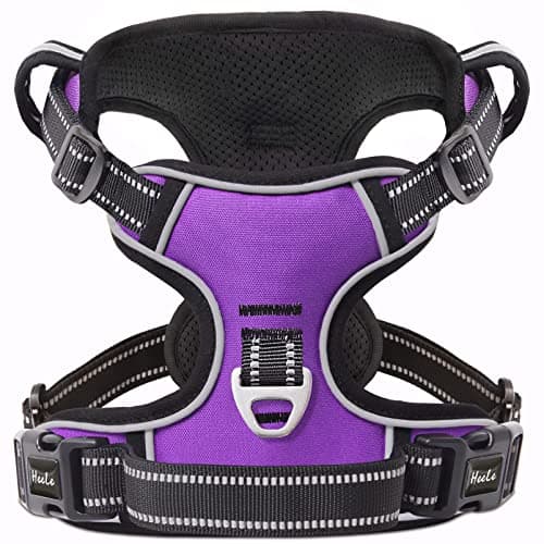 HEELE Harnais Chien Anti Traction Réfléchissant avec Poignée Violet XL
