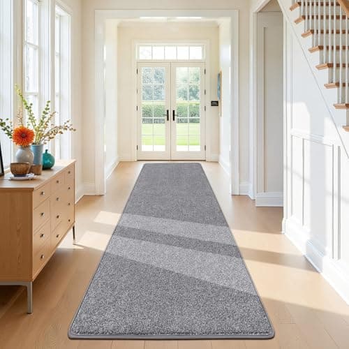 SHACOS Tapis de Couloir Long Antidérapant 80x250 cm Gris