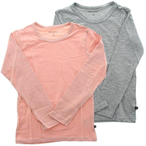 Minymo Lot de 2 blouses manches longues pour fille Multicolore Rose et Gris Taille 116