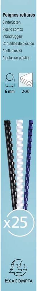 Exacompta - Réf. 76101E - Boîte de 25 reliures spirales en PVC noir 6 mm - permet de relier 2 à 20 feuilles de 80g format A4 ou A3 paysage - convient pour tout type de machine à relier à anneaux