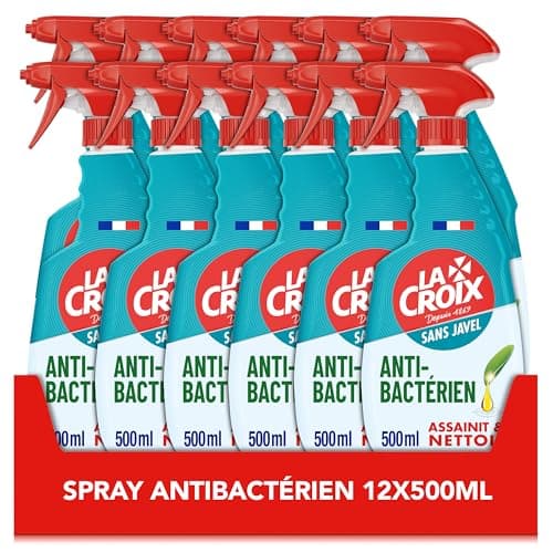 La Croix Spray Désinfectant Sans Javel Antibactérien 12 x 500 ml