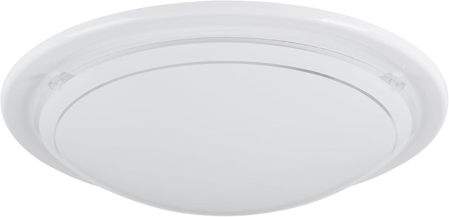 Eglo Lampe de plafond PLANET 1, 1 applique murale à flamme, plafonnier en | acier, couleur : blanc, verre : blanc laqué, douille : E27