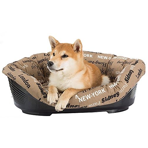 Ferplast Panier Chien avec Coussin SOFA 8 Coton Lavable Marron 85x62x28,5cm