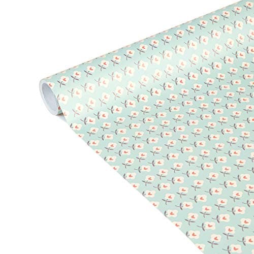 CLAIREFONTAINE 223871C Rouleau de Papier Cadeau Fleurs Bleues 5m x 35cm 80g