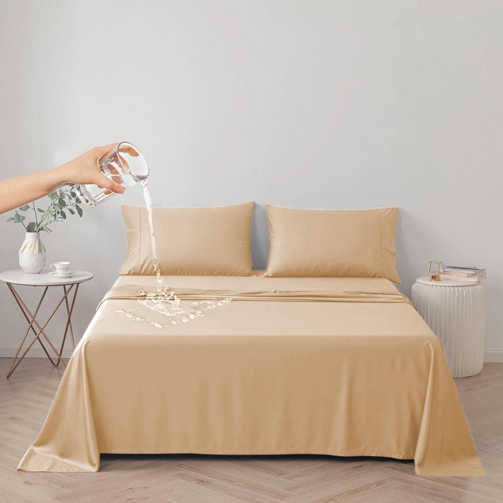 DUJUIKE Couvre-lit imperméable, Drap de lit imperméable, protège-Matelas, Housse de canapé pour Chien, Chat, Enfants, pour lit Twin Size (Jaune Abricot, Twin 160 * 230cm)