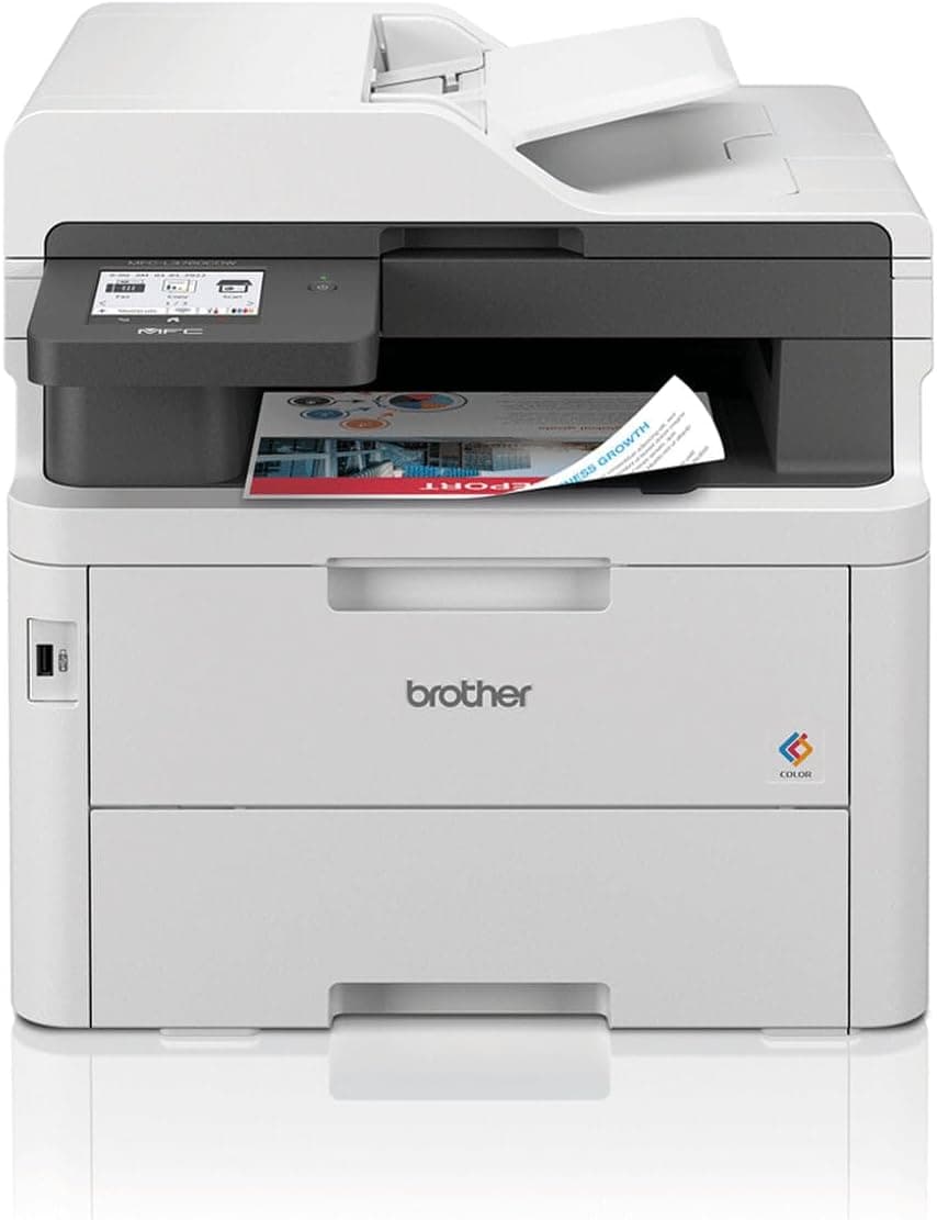 Brother MFC-L3760CDW - Imprimante Laser Couleur Multifonction (Impression/Scan/Copie/Fax) - Recto-Verso Automatique en impression - USB/WiFi/Ethernet - 2 mois OFFERTS à l'abonnement EcoPro | WiFi/LAN, ADF, impression recto verso automatique, compact