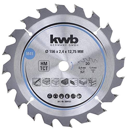 Kwb Lame de scie circulaire 156 x 12,75 mm pour bois tendre et dur, panneaux d'agglomérés