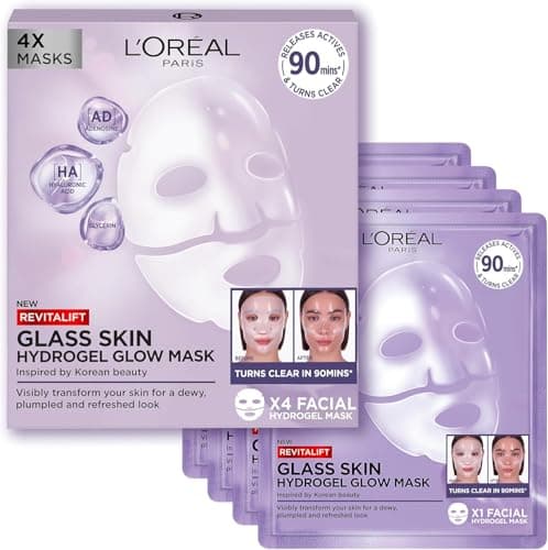 L'Oréal Paris Revitalift Filler Masque Hydrogel Acide Hyaluronique Lot de 4 Boîtes