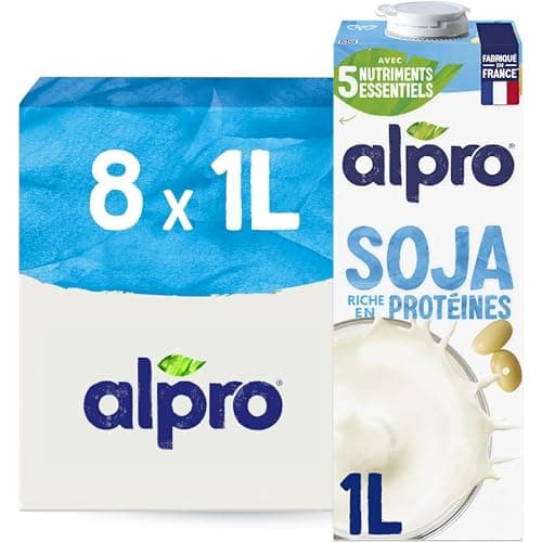 Alpro Boisson Végétale Soja 1L Lot de 8
