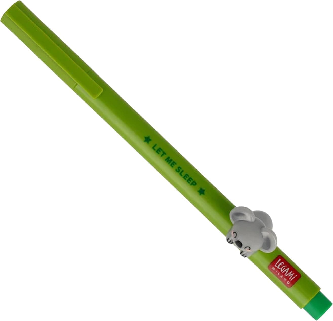 LEGAMI - Stylo gel avec animal décoratif Lovely Friends, Koala Theme, Avoid Rolling, Encre verte, Animal amovible et recombinable, pointe 0.5 mm