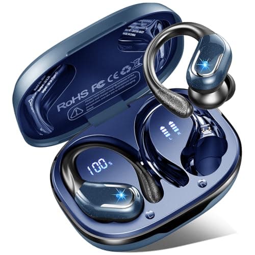 Rulefiss Écouteurs Bluetooth Sans Fil Sport avec Crochets d'Oreille 75H