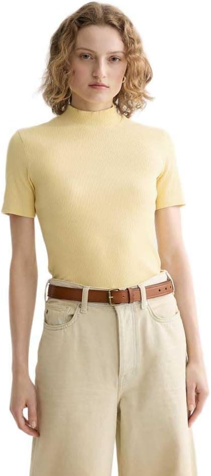 Scotch & Soda Rib Mock Neck T-Shirt Femme