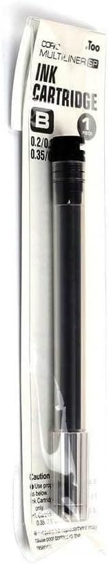 COPIC Multiliner SP Cartouche de recharge B, Noir, pour épaisseurs de trait de 0,2 mm à Brush, cartouche de recharge avec encre pigmentée résistante à l'eau
