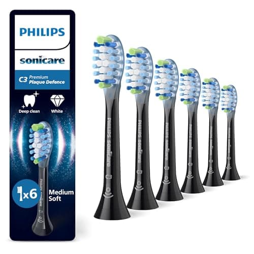 Philips Sonicare C3 Premium Plaque Defence Têtes de Brosse Noir Lot de 6 HX9046/88