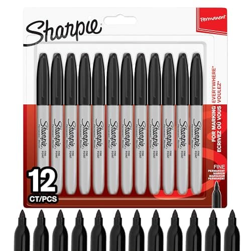 Sharpie Marqueurs indélébiles pointe fine noir pochette de 12