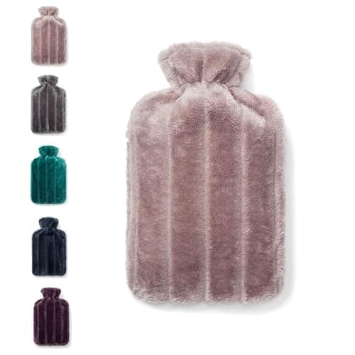 Brevian Bouillotte 2L avec Housse Peluche Rose