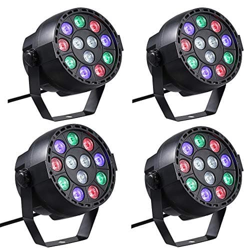 Lixada Projecteur 12 LED RGBW DMX 8 canaux pour Soirée et Disco