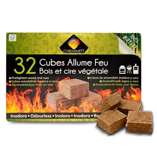 Cheminett Cubes Allume Feu Naturels 32 Pièces