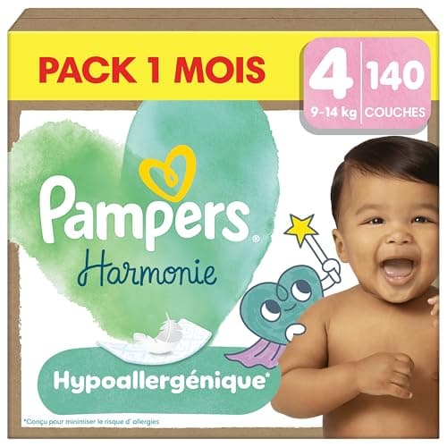 Pampers Couches Harmonie Taille 4, Pack 1 Mois, 140 unités