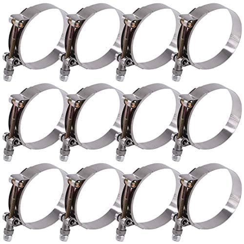 Glarks Lot de 12 colliers de serrage en acier inoxydable 70-80 mm