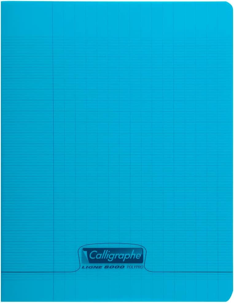 CLAIREFONTAINE Cahier Couverture Polypro Piqué 17x22cm 96 pages Séyès 90 g Bleu